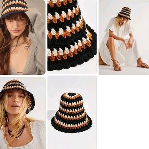 Free People Crochet Bucket Hat NWT